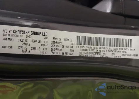 2014 Dodge Durango Limited z USA, uszkodzony, nr VIN 1C4RDJDG3EC278762
